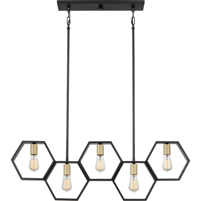 Quoizel BSK540EK Five Light Island Chandelier, Earth Black