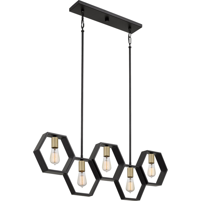Quoizel BSK540EK Five Light Island Chandelier, Earth Black