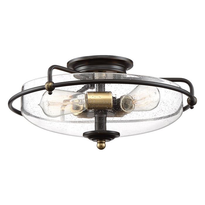 Quoizel GFC1617PN Three Light Flush Mount, Palladian Bronze