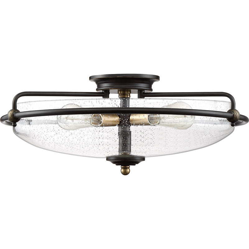 Quoizel GFC1621PN Four Light Flush Mount, Palladian Bronze