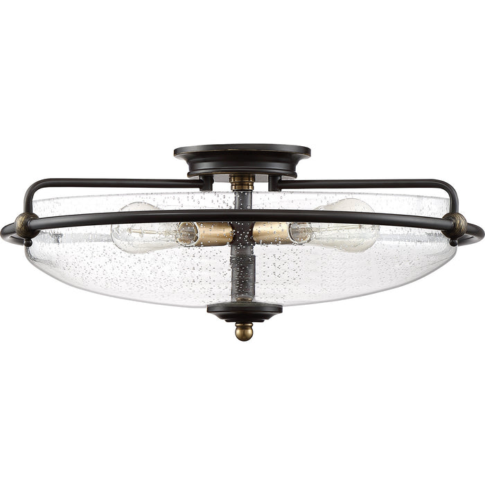 Quoizel GFC1621PN Four Light Flush Mount, Palladian Bronze