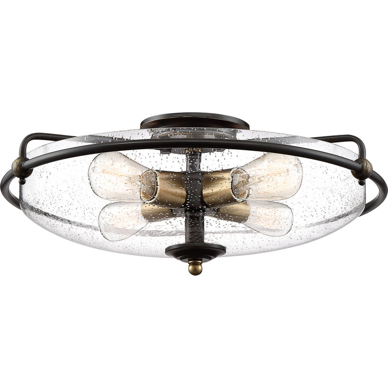 Quoizel GFC1621PN Four Light Flush Mount, Palladian Bronze