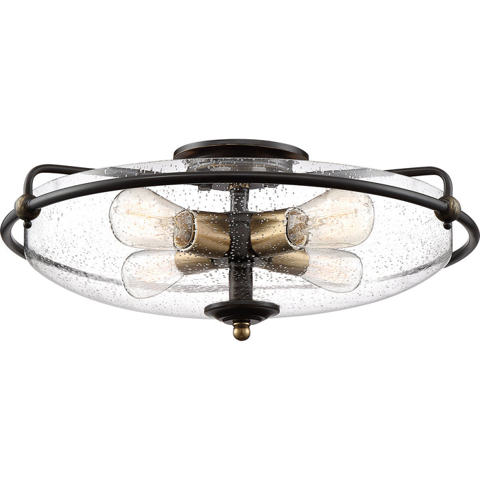 Quoizel GFC1621PN Four Light Flush Mount, Palladian Bronze