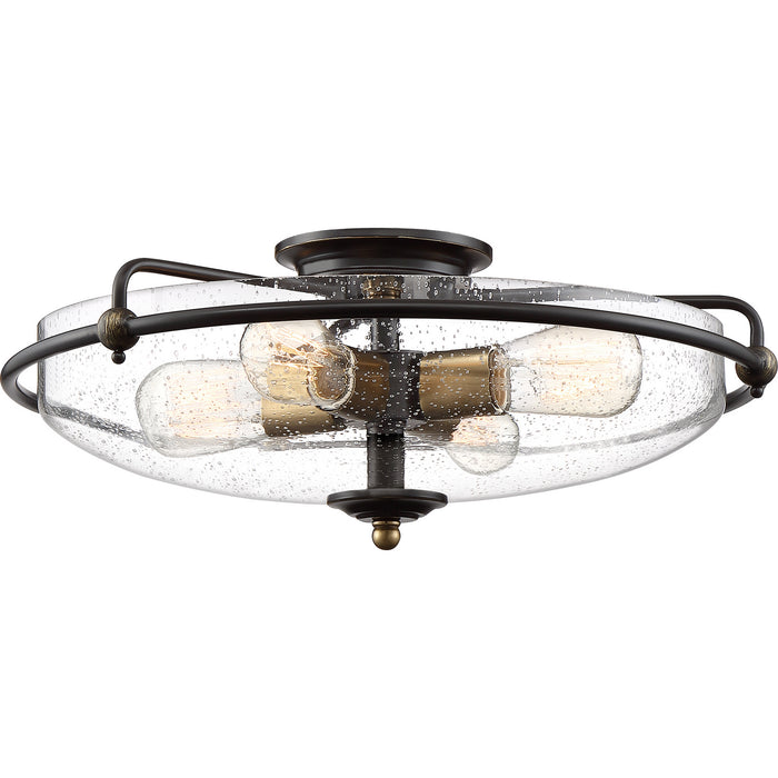 Quoizel GFC1621PN Four Light Flush Mount, Palladian Bronze