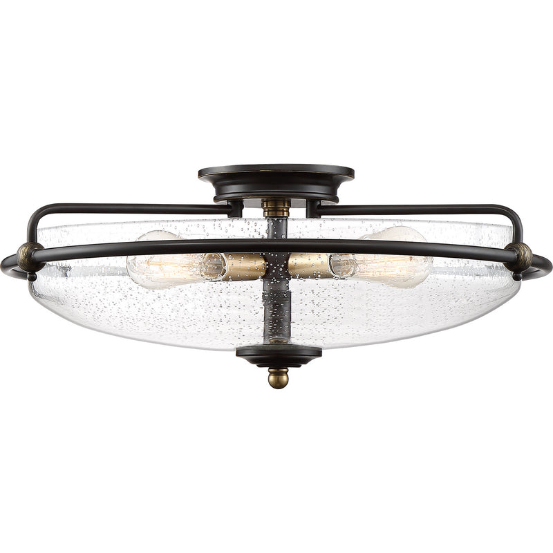 Quoizel GFC1621PN Four Light Flush Mount, Palladian Bronze