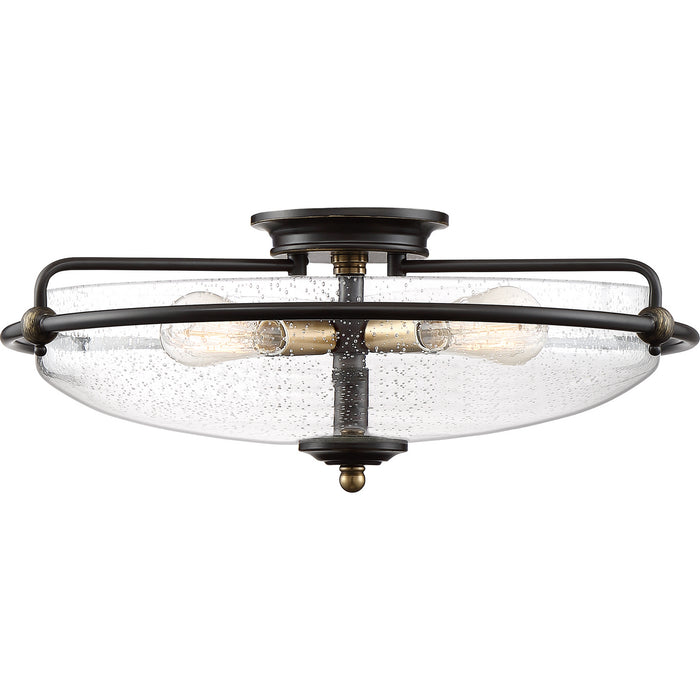 Quoizel GFC1621PN Four Light Flush Mount, Palladian Bronze