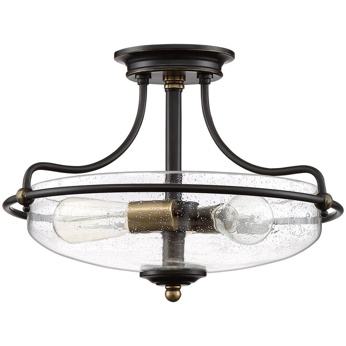 Quoizel GFC1717PN Three Light Semi-Flush Mount, Palladian Bronze