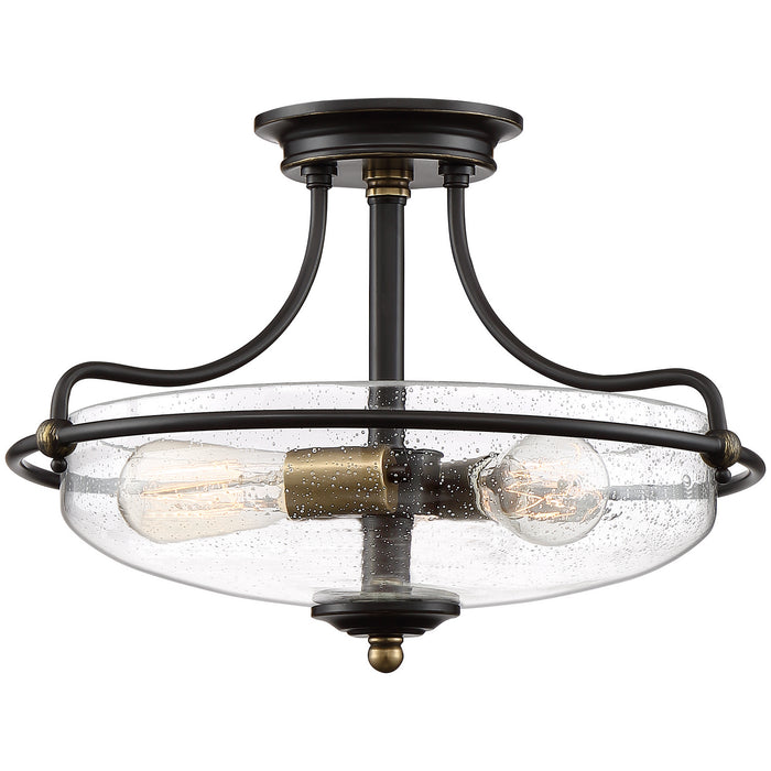 Quoizel GFC1717PN Three Light Semi-Flush Mount, Palladian Bronze