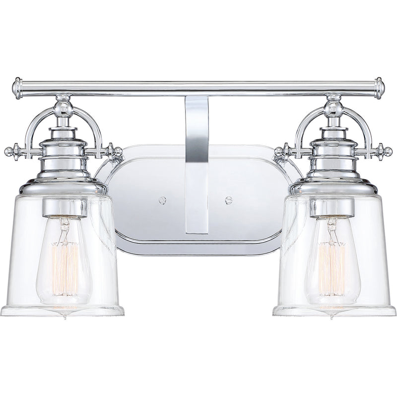 Quoizel GRT8602C Two Light Bath Fixture, Polished Chrome