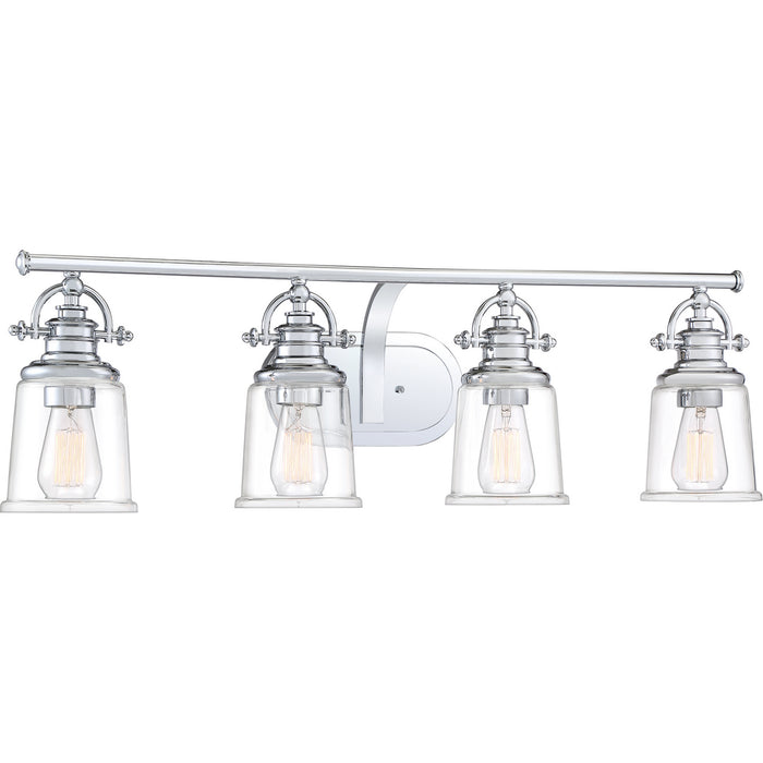 Quoizel GRT8604C Four Light Bath Fixture, Polished Chrome
