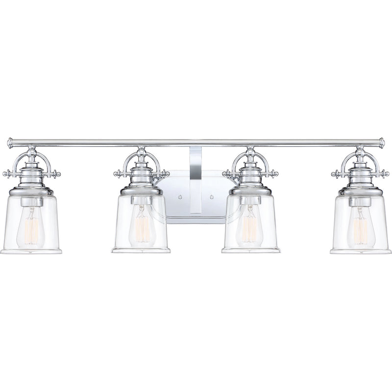 Quoizel GRT8604C Four Light Bath Fixture, Polished Chrome