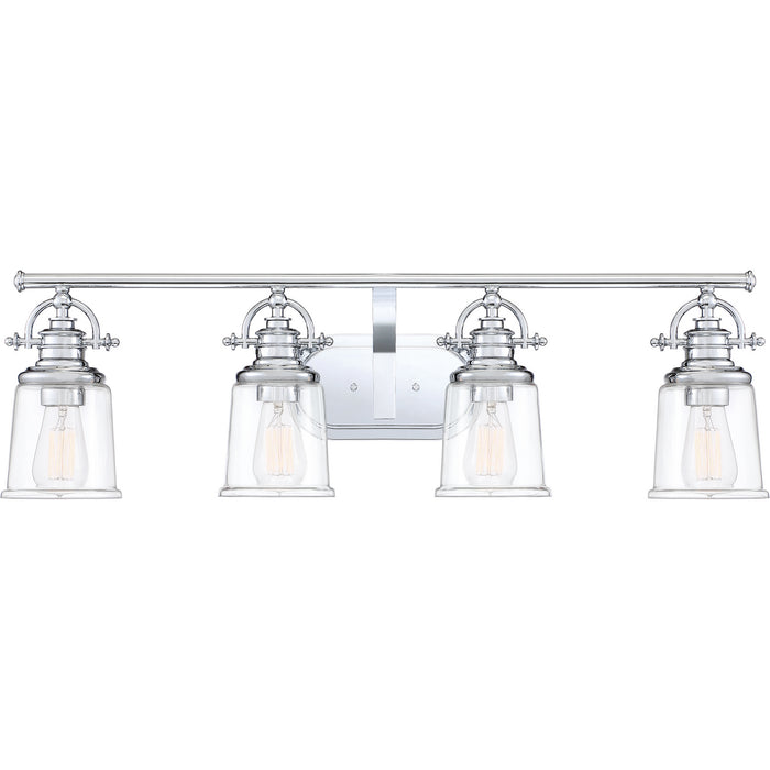 Quoizel GRT8604C Four Light Bath Fixture, Polished Chrome