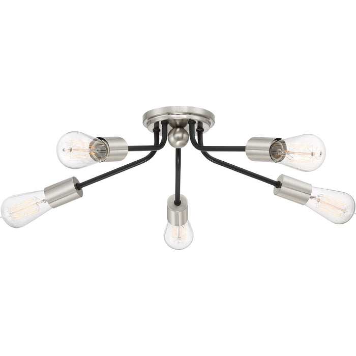 Quoizel LTT1628EK Five Light Flush Mount, Earth Black