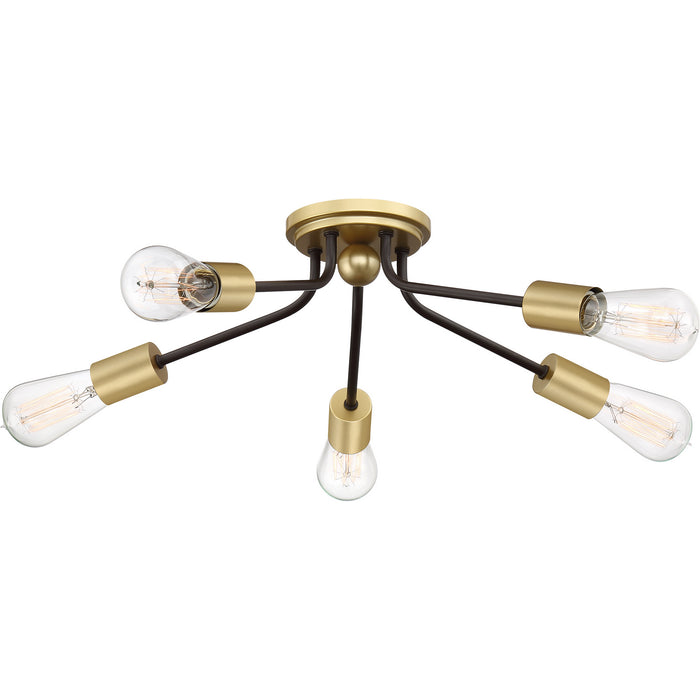 Quoizel LTT1628WT Five Light Flush Mount, Western Bronze