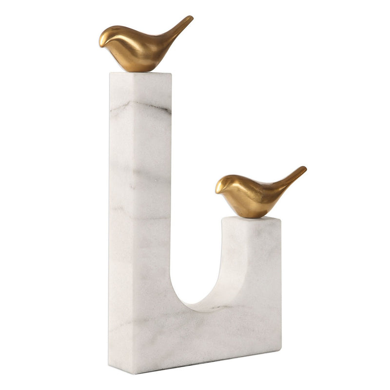 Uttermost 18603 Sculpture, White Marble