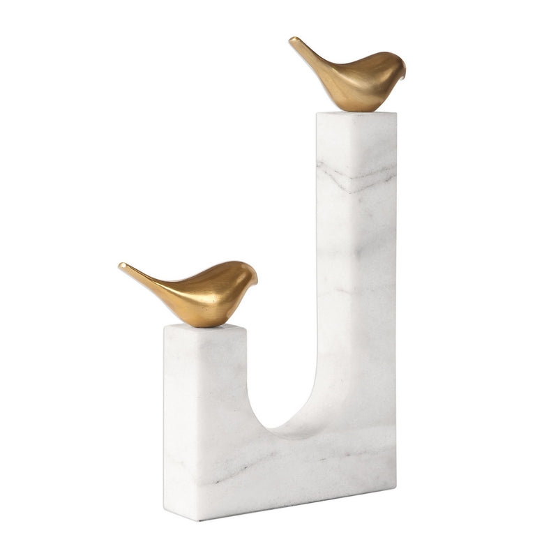 Uttermost 18603 Sculpture, White Marble