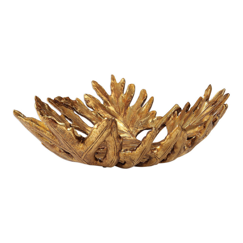 Uttermost 18615 Bowl, Antiqued Metallic Gold