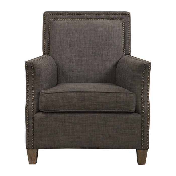 Uttermost 23472 Arm Chair, Charcoal Gray