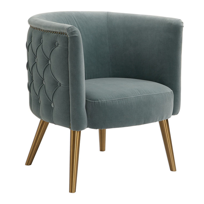 Uttermost 23480 Accent Chair, Antique Brass