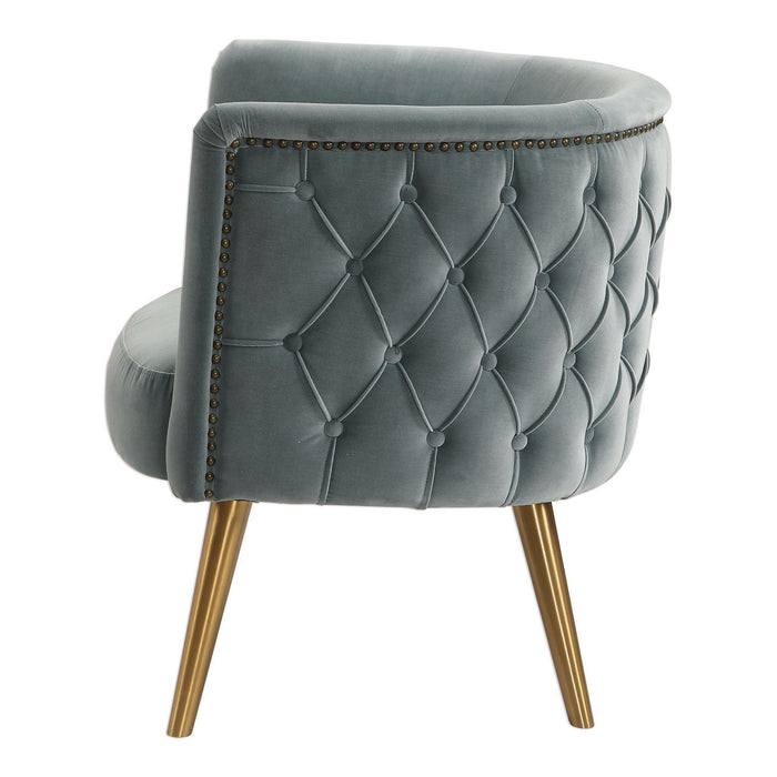 Uttermost 23480 Accent Chair, Antique Brass