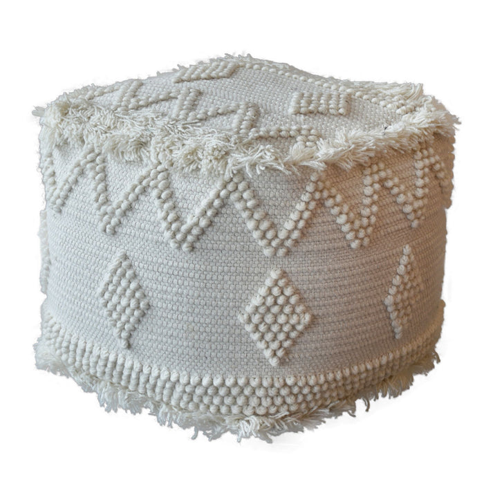 Uttermost 23965 Pouf, Soft Ivory
