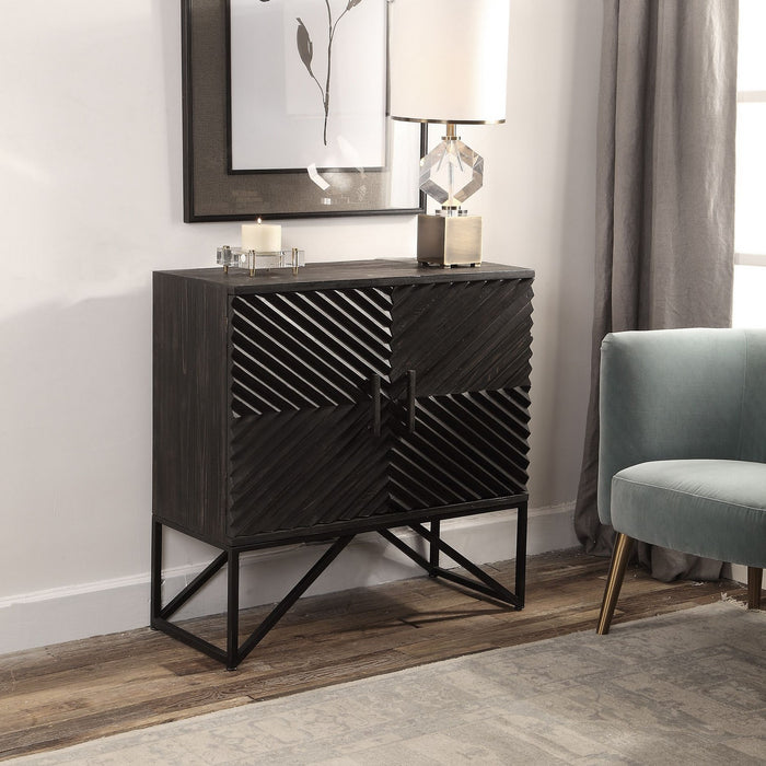 Uttermost 24840 Cabinet, Black Steel
