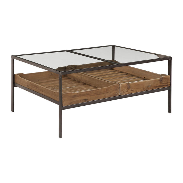 Uttermost 24855 Coffee Table, Aged Steel