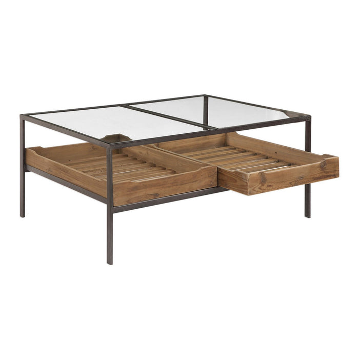 Uttermost 24855 Coffee Table, Aged Steel