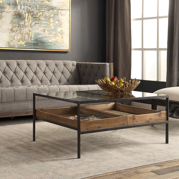Uttermost 24855 Coffee Table, Aged Steel