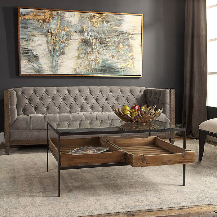 Uttermost 24855 Coffee Table, Aged Steel