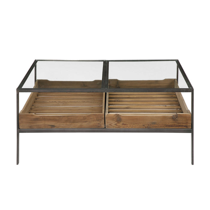 Uttermost 24855 Coffee Table, Aged Steel