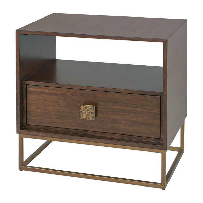 Uttermost 25318 Side Table, Antique Brass
