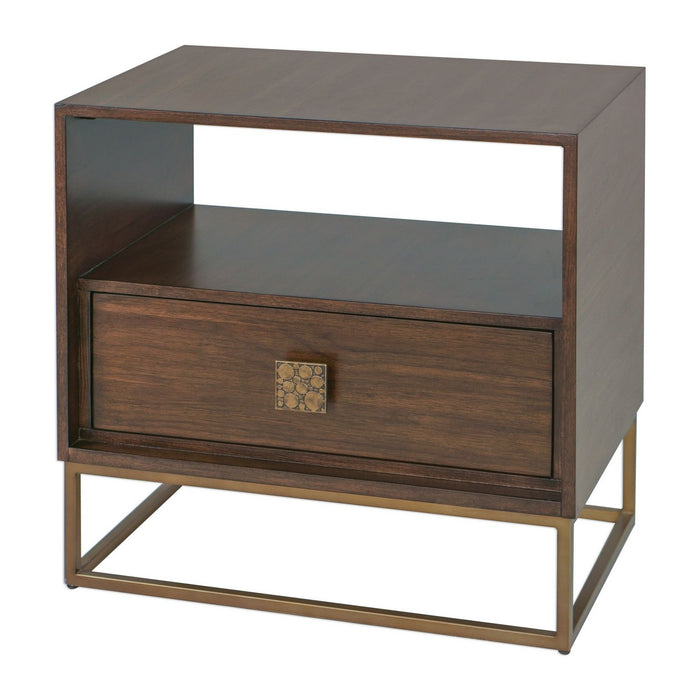 Uttermost 25318 Side Table, Antique Brass