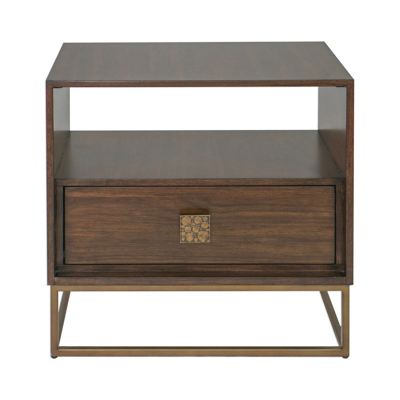 Uttermost 25318 Side Table, Antique Brass