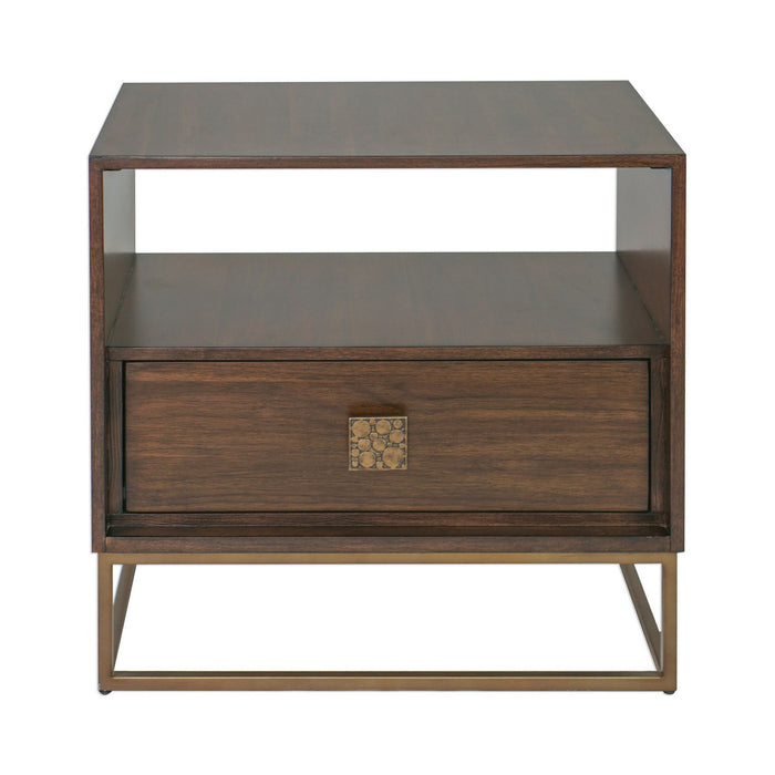 Uttermost 25318 Side Table, Antique Brass