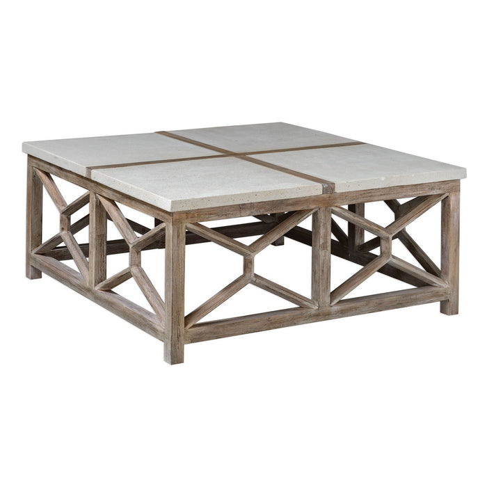 Uttermost 25885 Coffee Table, Natural Stone