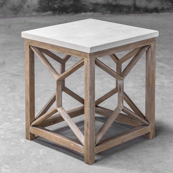 Uttermost 25886 End Table, Natural Stone