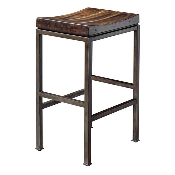 Uttermost 25893 Bar Stool, Brushed Steel
