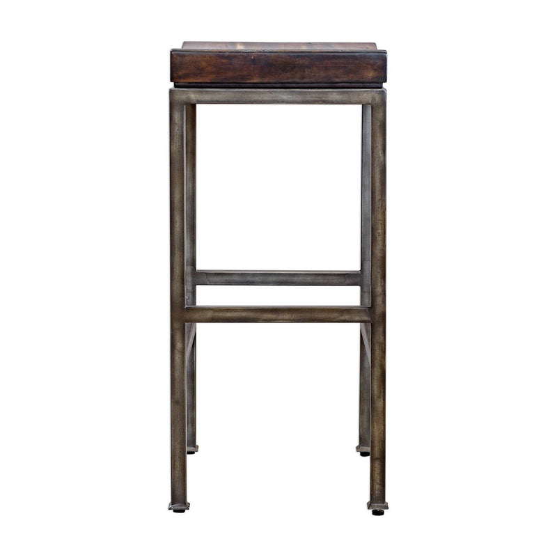 Uttermost 25893 Bar Stool, Brushed Steel