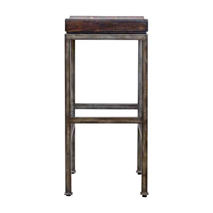 Uttermost 25893 Bar Stool, Brushed Steel