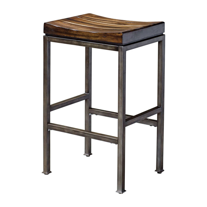 Uttermost 25893 Bar Stool, Brushed Steel