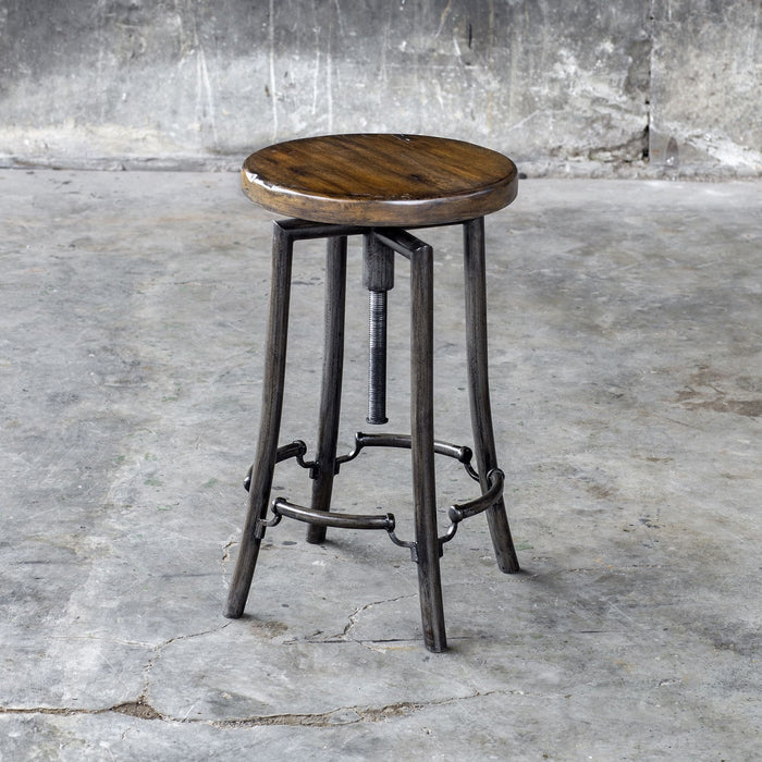 Uttermost 25898 Bar Stool, Burnished Dark Walnut