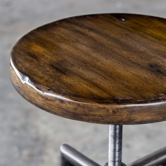 Uttermost 25898 Bar Stool, Burnished Dark Walnut