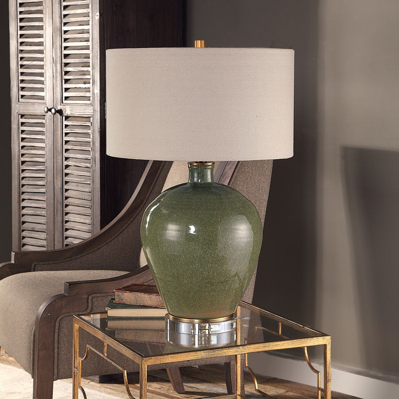 Uttermost 27759 One Light Table Lamp, Antique Brass