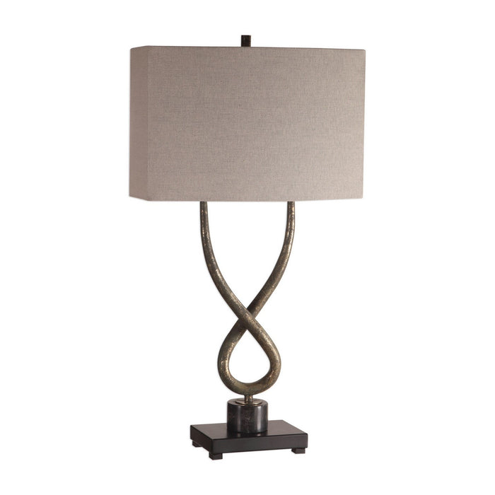 Uttermost 27811-1 One Light Table Lamp, Aged Silver Leaf