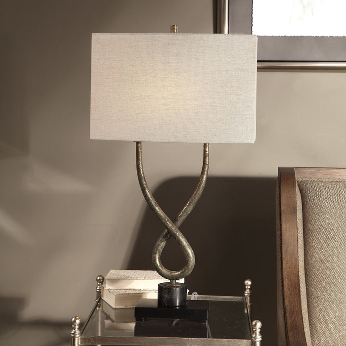 Uttermost 27811-1 One Light Table Lamp, Aged Silver Leaf