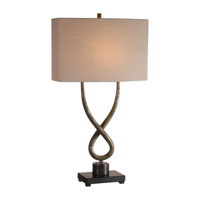 Uttermost 27811-1 One Light Table Lamp, Aged Silver Leaf