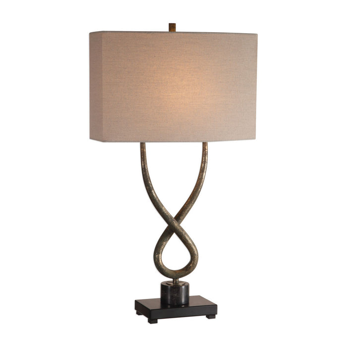 Uttermost 27811-1 One Light Table Lamp, Aged Silver Leaf