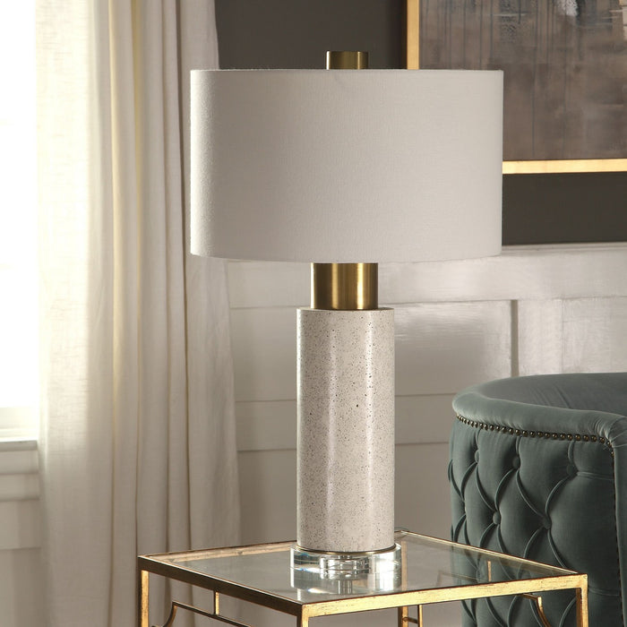 Uttermost 27854 One Light Table Lamp, Brushed Brass