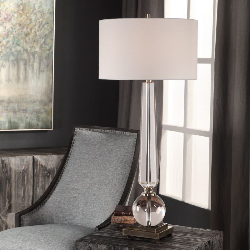 Uttermost 27883 One Light Table Lamp, Brushed Nickel